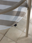 Cadeira Três Pontos Estofada - assento listrado areia