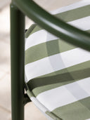 Cadeira Três Pontos Estofada - assento listrado verde