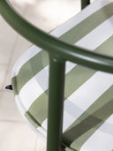 Cadeira Três Pontos Estofada - assento listrado verde