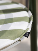 Cadeira Três Pontos Estofada - assento listrado verde