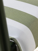 Cadeira Três Pontos Estofada - assento listrado verde