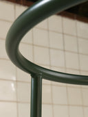 Cadeira Três Pontos Estofada - assento listrado verde